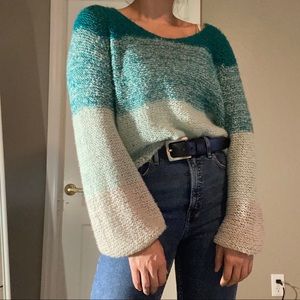 Teal Gradient over sized sweater
